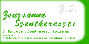 zsuzsanna szentkereszti business card